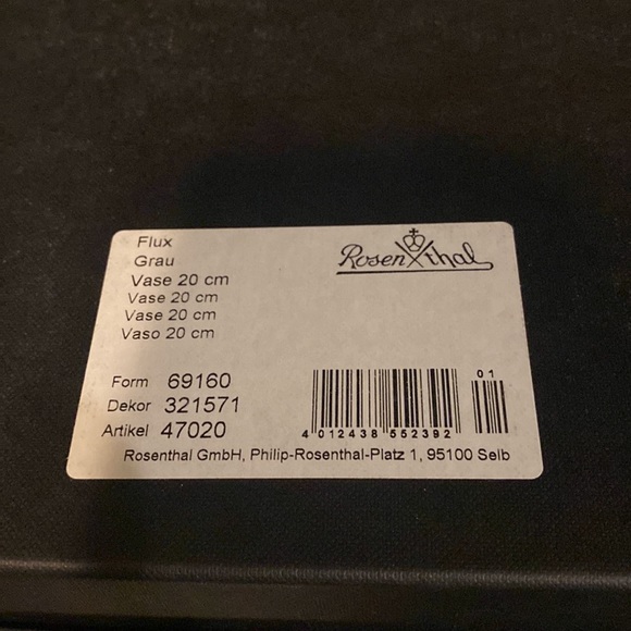 NWT Rosenthal flux gray vase - Picture 4 of 5